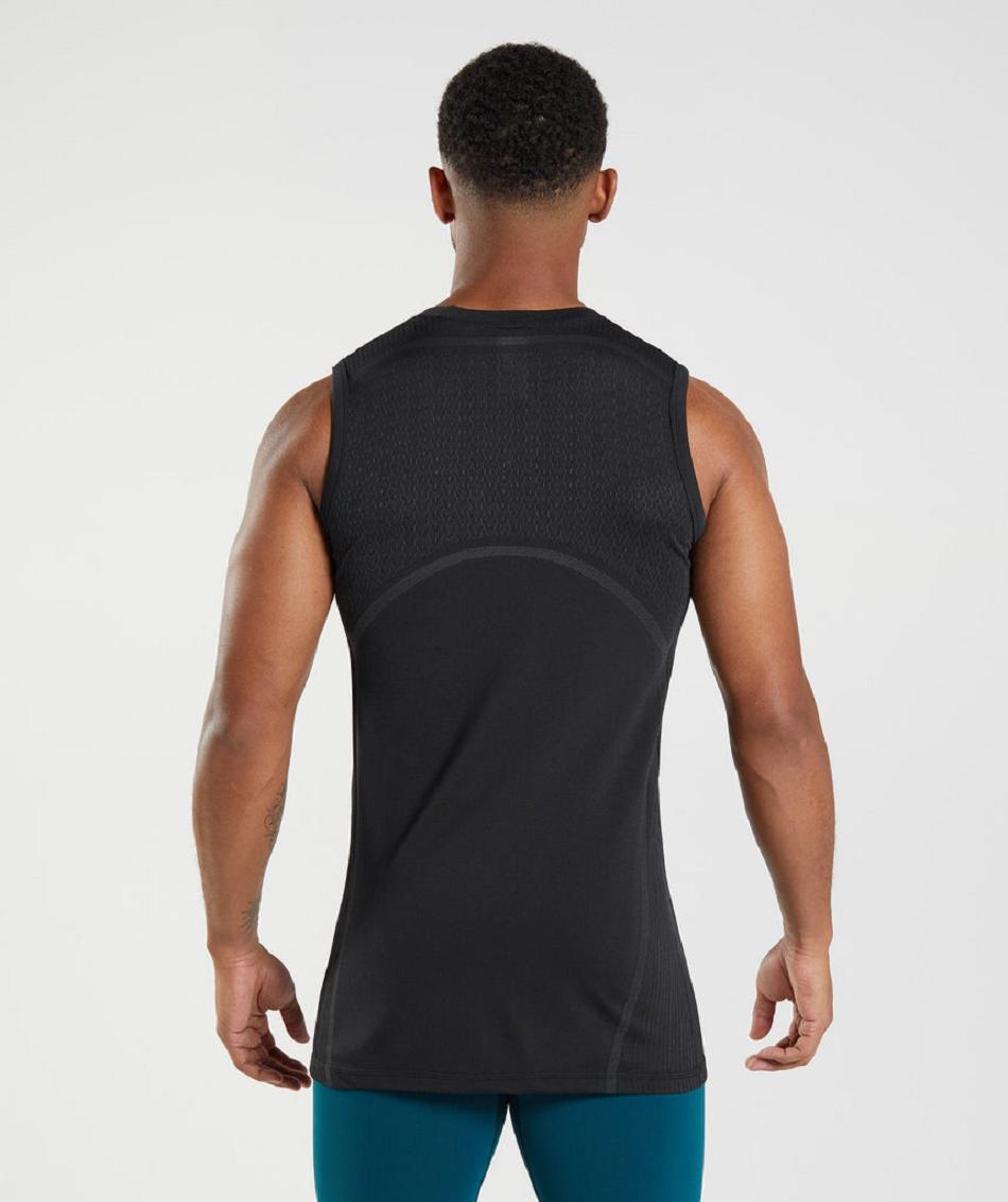 Camiseta Tirantes Gymshark 315 Seamless Hombre Negras | CO 3208WNB